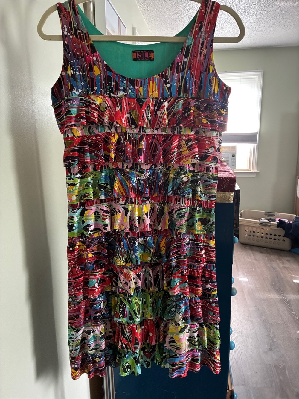 Multicolor Abstract Print Sleeveless Mini Dress